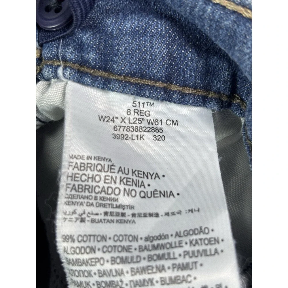 Levi's 511 Slim Jeans Youth Boy's Size 8 Regular (24x25) Light Wash Denim VTG